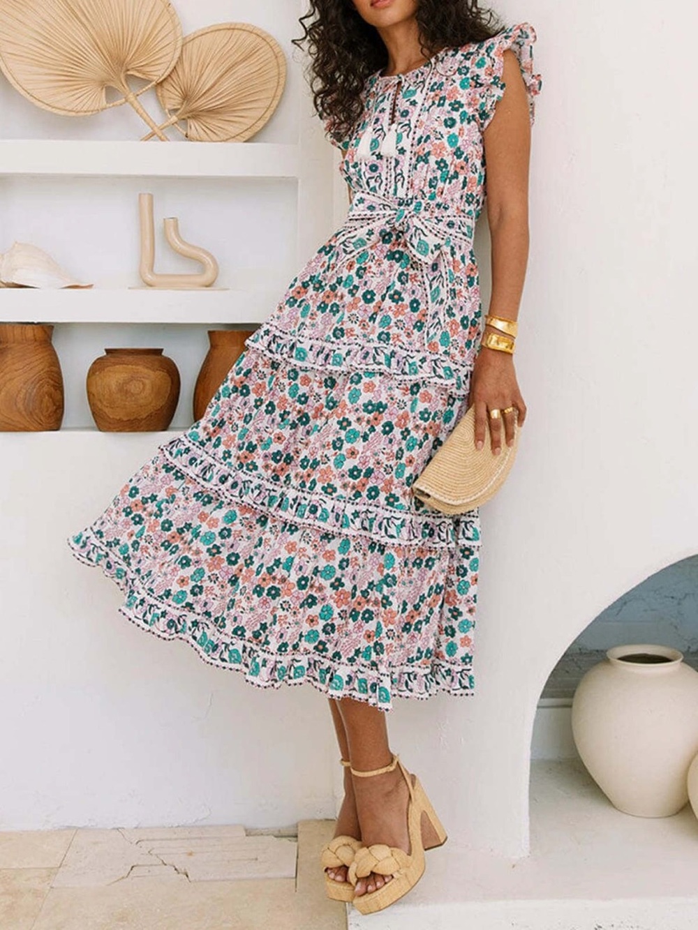 Cleobella Kareena Midi Dress in Wildflower